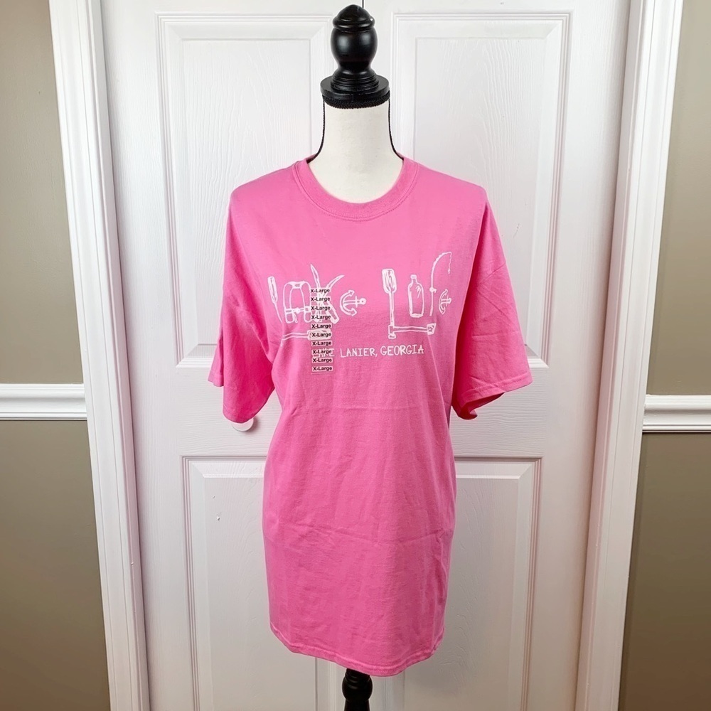 Pink Crew Neck Lake Lanier Georgia Shirt